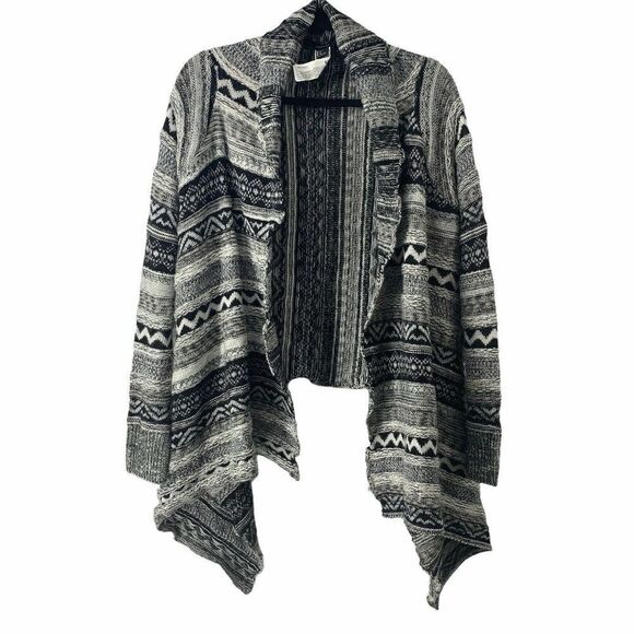 Gray Southwestern Waterfall Cardigan Sweater Small - Picture 1 of 6